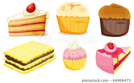 Big set of different menu for desserts on white Big set of different menu for desserts on white 64966473