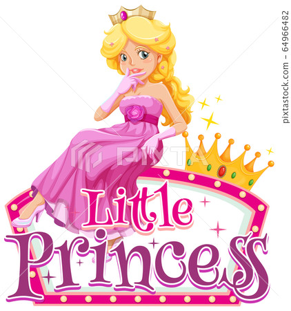 Font design for word little princess with cute Font design for word little princess with cute 64966482