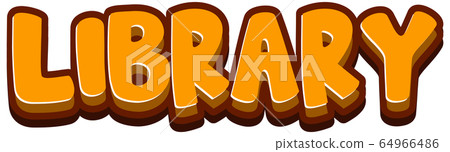 Font design for word library on white background-插圖素材 [64966486] - PIXTA圖庫
