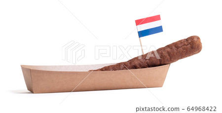 One frikadel, a Dutch fast food snack One frikadel, a Dutch fast food snack 64968422