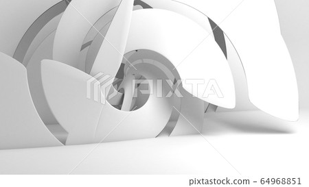 Abstract white cgi background with intersected 3d 64968851