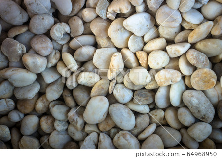 pebble stone texture with sun light on the ground. pebble stone texture with sun light on the ground. 64968950