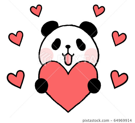 Panda with a heart Panda with a heart 64969914