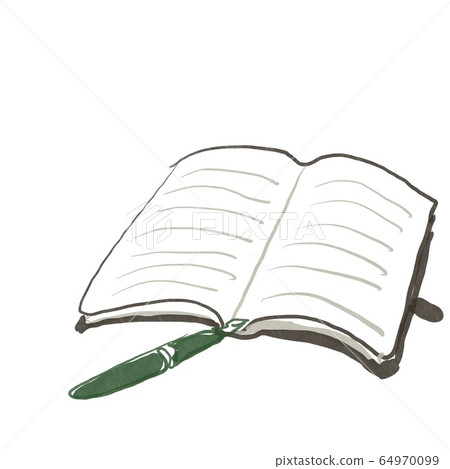 白色筆記本與筆記本和鋼筆無文本 64970099