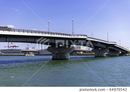Tamashima Harbor Bridge, Kurashiki City, Okayama Prefecture Tamashima Harbor Bridge, Kurashiki City, Okayama Prefecture 64970542