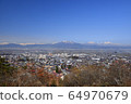 Overlooking the city of Suzaka, Nagano Prefecture 64970679