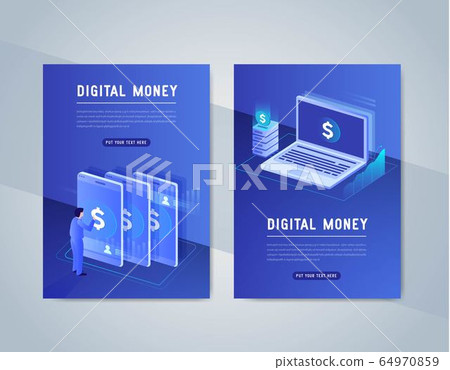 Effective template technology data, mining server farm room and smart digital devices such as phone ,computer, data, data processing vector illustration. 64970859