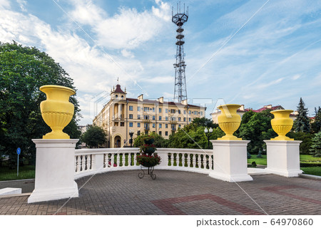 Columns with Yellow Vases near Victory Square 64970860
