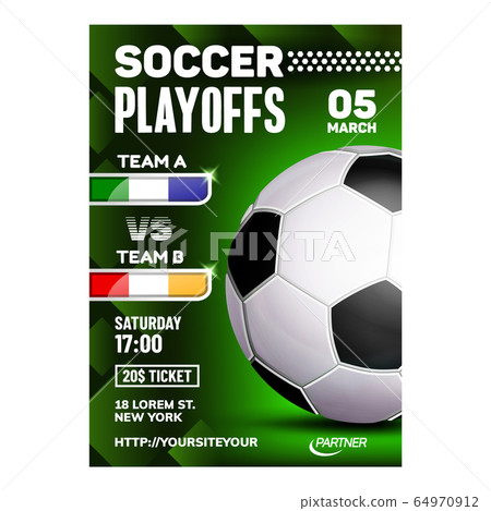 Soccer Football Sport Season Game Poster Vector 64970912