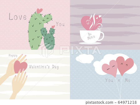 Valentine's day card design love concept 64971218