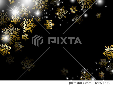 Christmas background design of gold snowflake 64971449