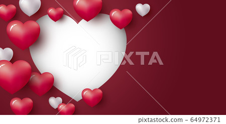 Love concept design of heart on red background Love concept design of heart on red background 64972371