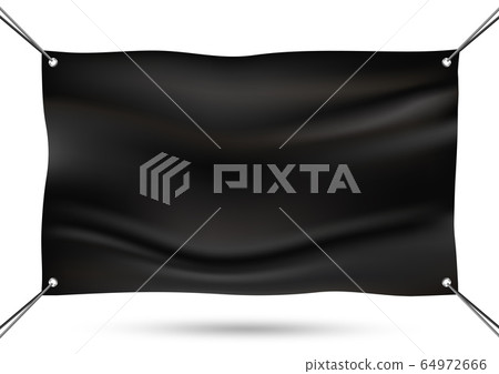 Black mock up vinyl banner vector illustration 64972666