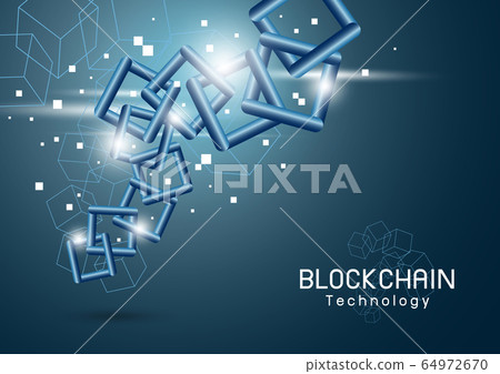 Blockchain technology background 64972670