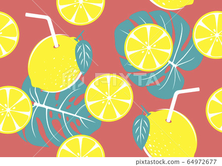 Seamless pattern of yellow lemon Seamless pattern of yellow lemon 64972677