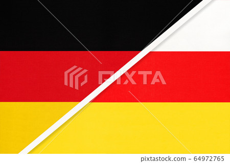 Germany vs South Ossetia, symbol of two national flags 64972765
