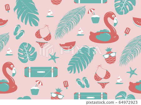 Summer seamless pattern design vector illustration 64972923