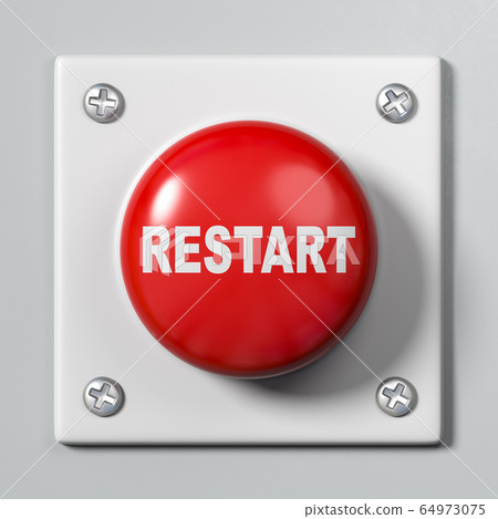 Restart Button on Gray Background Restart Button on Gray Background 64973075