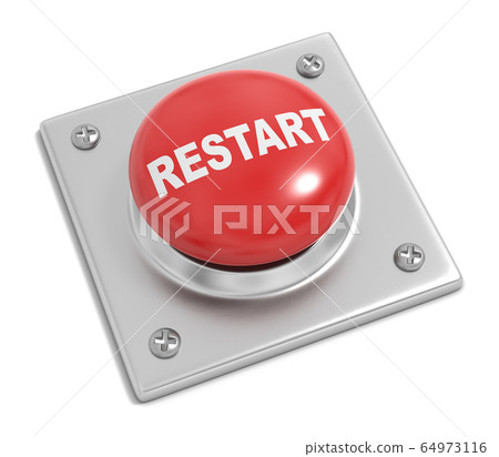 Restart Button on White Restart Button on White 64973116