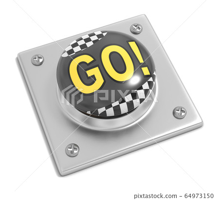 Racing Go Button on White Racing Go Button on White 64973150