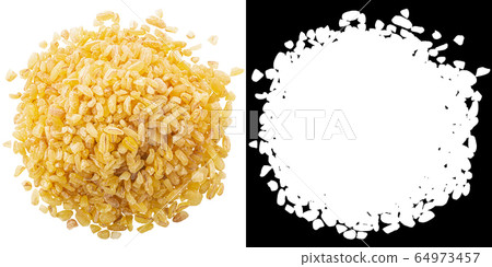 Bulgur parboiled wheat groats pile, paths, top Bulgur parboiled wheat groats pile, paths, top 64973457