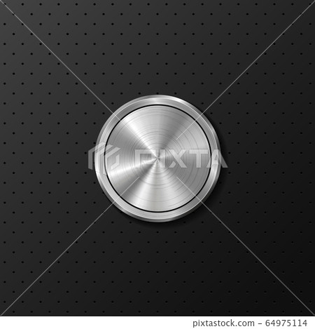 Metal button on black iron background - Stock Illustration [64975114 ...