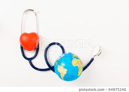 World health day concept, Stethoscope, globe and 64975248