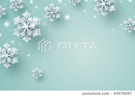 Christmas background design of snowflake and snow 64976097