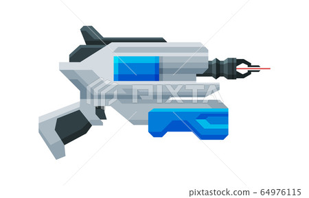 Futuristic Space Laser Gun Blaster, Fantastic Handgun, Raygun of Alien, Childish Pistol Vector Illustration Futuristic Space Laser Gun Blaster, Fantastic Handgun, Raygun of Alien, Childish Pistol Vector Illustration 64976115
