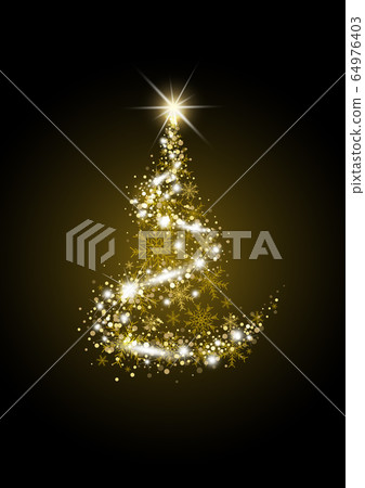 Gold luxury christmas tree on black background - Stock Illustration ...
