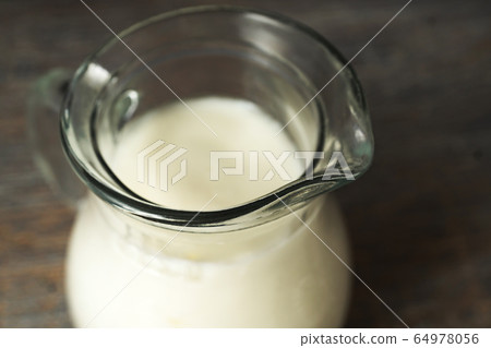 eco organic, cottage cheese, glass bottles, milk eco organic, cottage cheese, glass bottles, milk 64978056