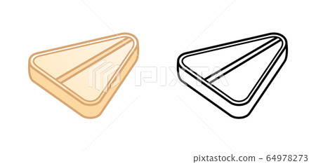 Flat and outline style triangle pills isolated illustration 64978273