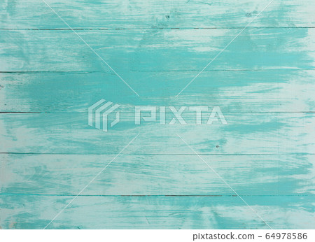 Turquoise bright colored vintage wood boards. 64978586