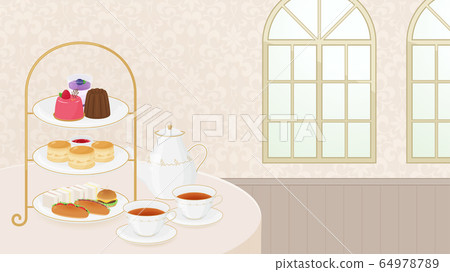 下午茶背景illustration_beige_16：9 64978789