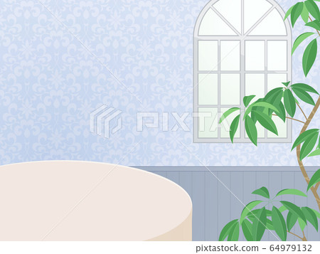 Stylish cafe background illustration _ blue 64979132