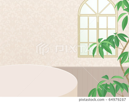 Stylish cafe background illustration _ beige 64979287