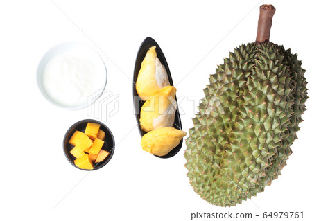 Natural yogurt serve with the popular Thai fruits Natural yogurt serve with the popular Thai fruits 64979761