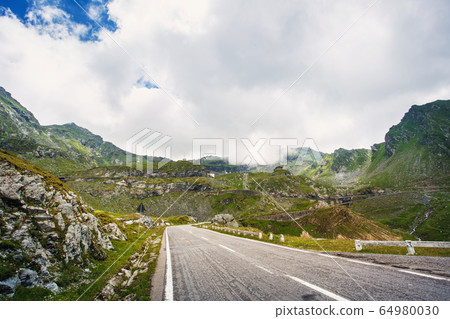 Transfagarasan highway road in mountain. Europe, 64980030