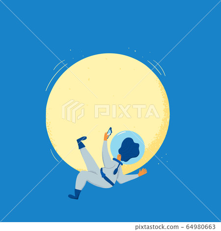 Astronaut in open space Man floating in universe - Stock Illustration ...