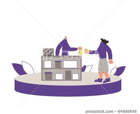 Online shop. Smm concept. Vector sale scene. 64980698
