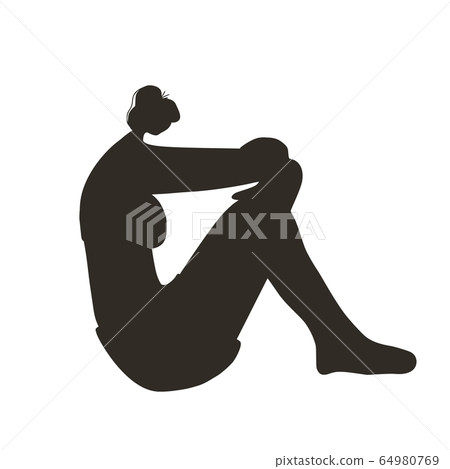 Mental disorder. Vector person with bad mood. 64980769