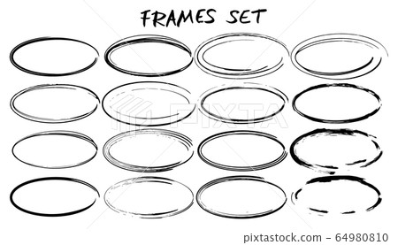 Set of black frames. Empty borders. Vector signs. Set of black frames. Empty borders. Vector signs. 64980810