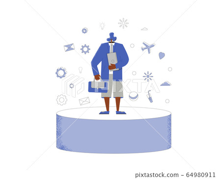Bleisure concept. Work life balance. Vector person Bleisure concept. Work life balance. Vector person 64980911