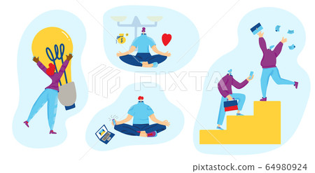Work life balance concept. Vector human character. Work life balance concept. Vector human character. 64980924