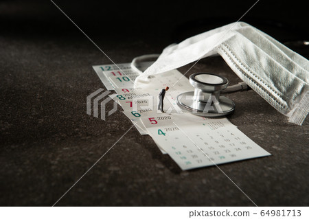 Calendar and mask corona image Calendar and mask corona image 64981713