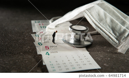 Calendar and mask corona image Calendar and mask corona image 64981714