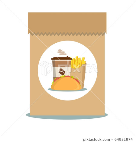Fast Food - Take Away Handle Lunch Bags 64981974