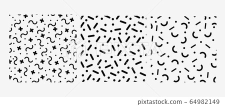 Abstract geometric, monochrome pattern consisting of dots, semicircle 64982149
