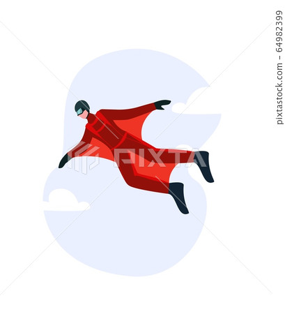 Wingsuit man. The concept of a special wing suit Wingsuit man. The concept of a special wing suit 64982399
