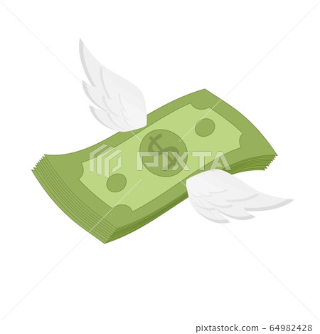 Money notes flying on the wings of change 64982428